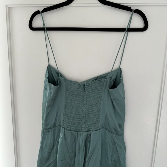 Reformation Frankie Sleeveless Maxi Silk Dress Verdigris Center Back Slit 6 - Picture 7 of 9